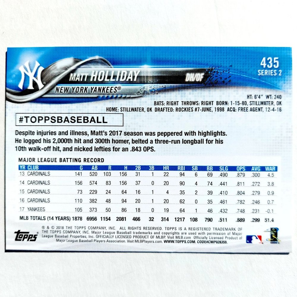 New York Yankees (Matt Holliday) - BSBL [19_MH1] - Picture 3 of 3